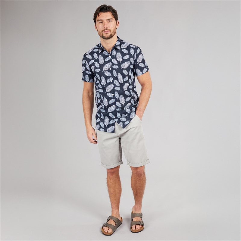 Kangaroo Poo Mens Leaf Shirt Navy - Image 4