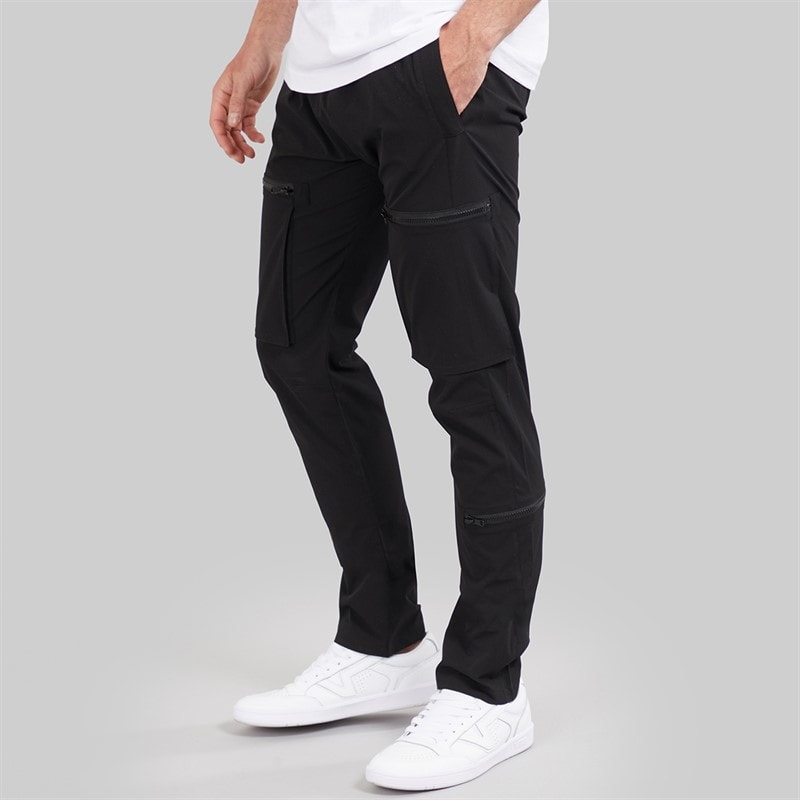 Kangaroo Poo Mens Open Hem Utility Trousers Black