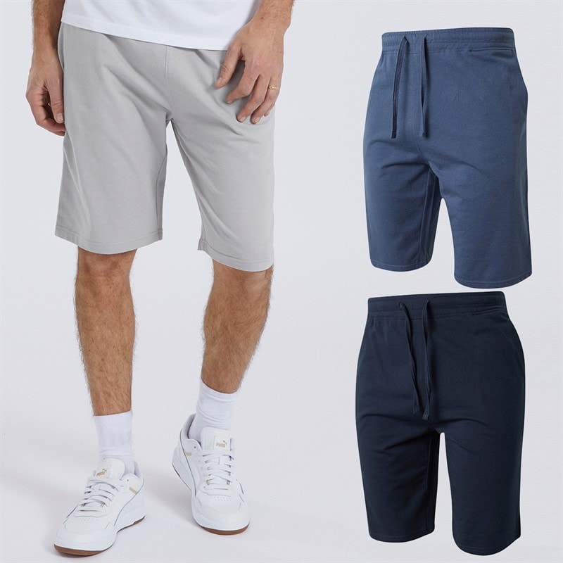 Kangaroo Poo Mens Three Pack Jersey Shorts Navy/Denim Blue/Ice Grey - Image 1