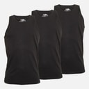 Kangaroo Poo Mens Three Pack Muscle Back Vest Black