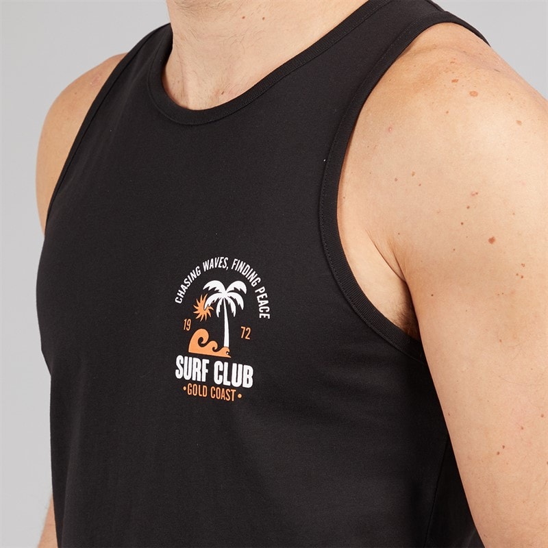Kangaroo Poo Mens Printed Muscle Back Vest Black/White - Image 3