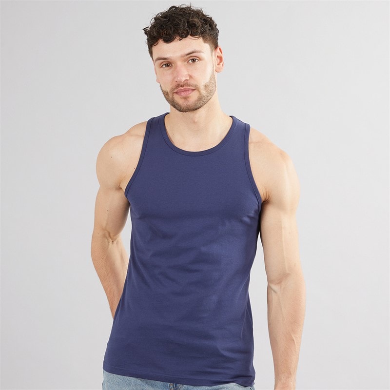 Kangaroo Poo Mens Muscle Back Vest Navy - Image 1