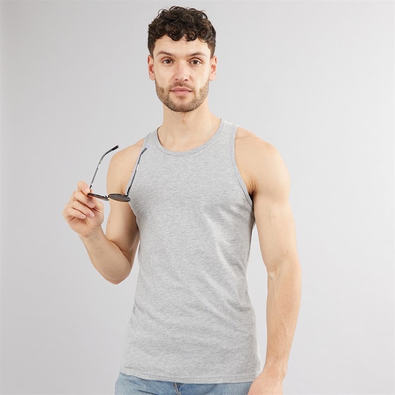 Kangaroo Poo Mens Muscle Back Vest Grey Marl - Image 1