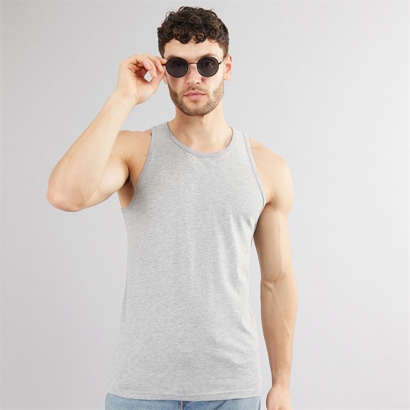 Kangaroo Poo Mens Muscle Back Vest Grey Marl - Image 3