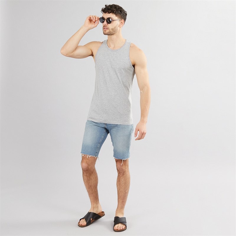 Kangaroo Poo Mens Muscle Back Vest Grey Marl - Image 4