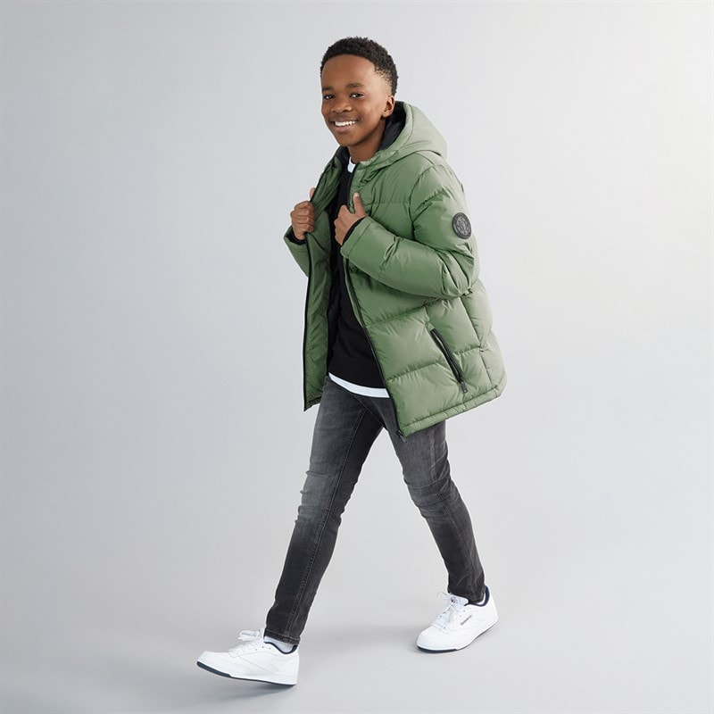 Kangaroo Poo Boys Padded Jacket Dark Sage Green - Image 4