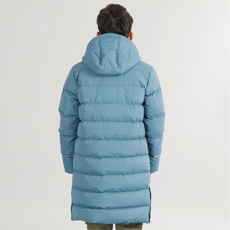 Kangaroo Poo Boys Longline Hooded Puffer Jacket Dark Teal - Image 2