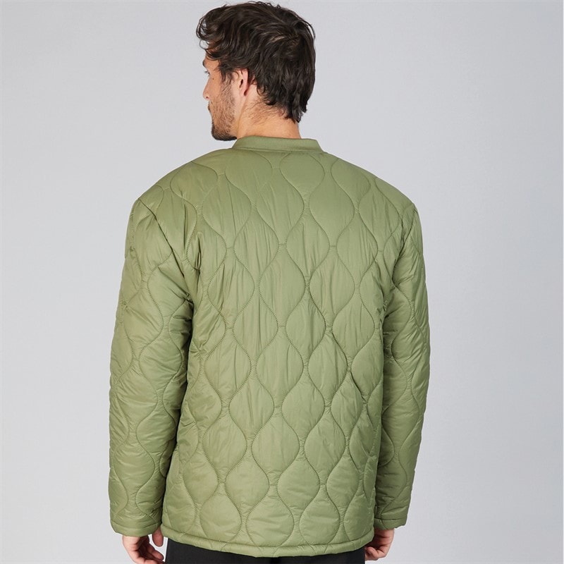 Kangaroo Poo Mens Quilt Padded Jacket Light Khaki - Image 2