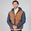 Kangaroo Poo Mens Puffer Jacket Navy/Brown