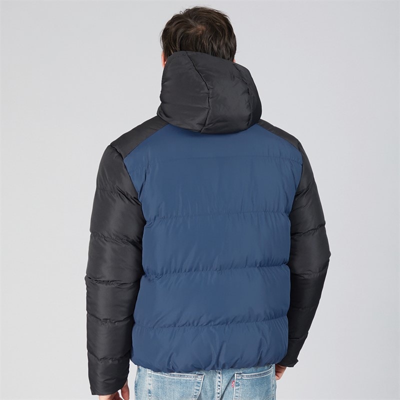 Kangaroo Poo Mens Puffer Jacket Black/Mid Blue - Image 2