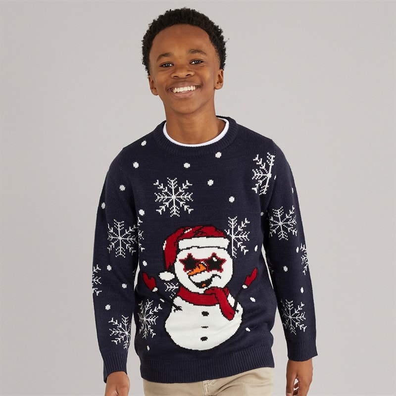Kangaroo Poo Boys Christmas Jumper Navy - Image 1