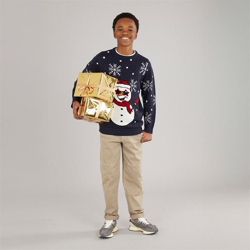 Kangaroo Poo Boys Christmas Jumper Navy - Image 3