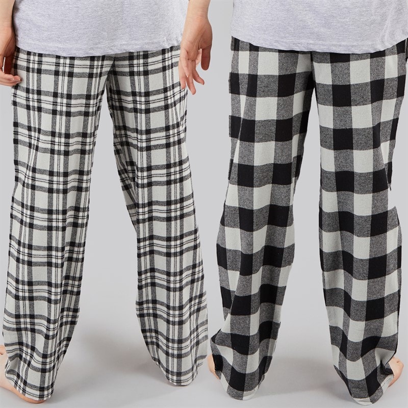 Kangaroo Poo Boys Two Pack Woven Check Pants Navy/Grey - Image 2