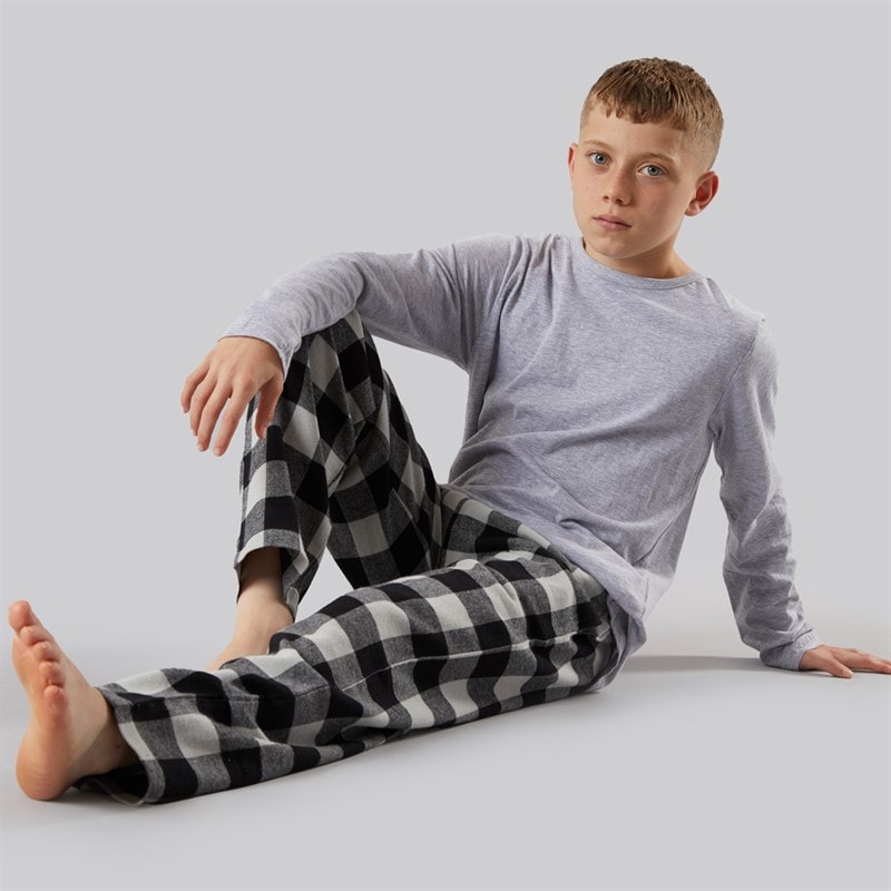 Kangaroo Poo Boys Two Pack Woven Check Pants Navy/Grey - Image 3