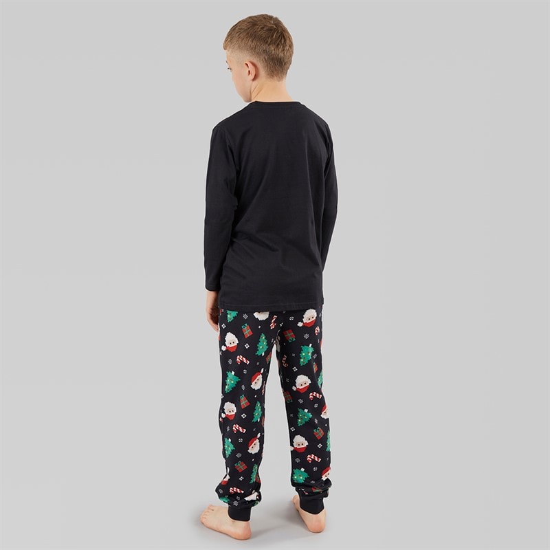 Kangaroo Poo Boys Christmas Digital Pyjama Set Black - Image 2