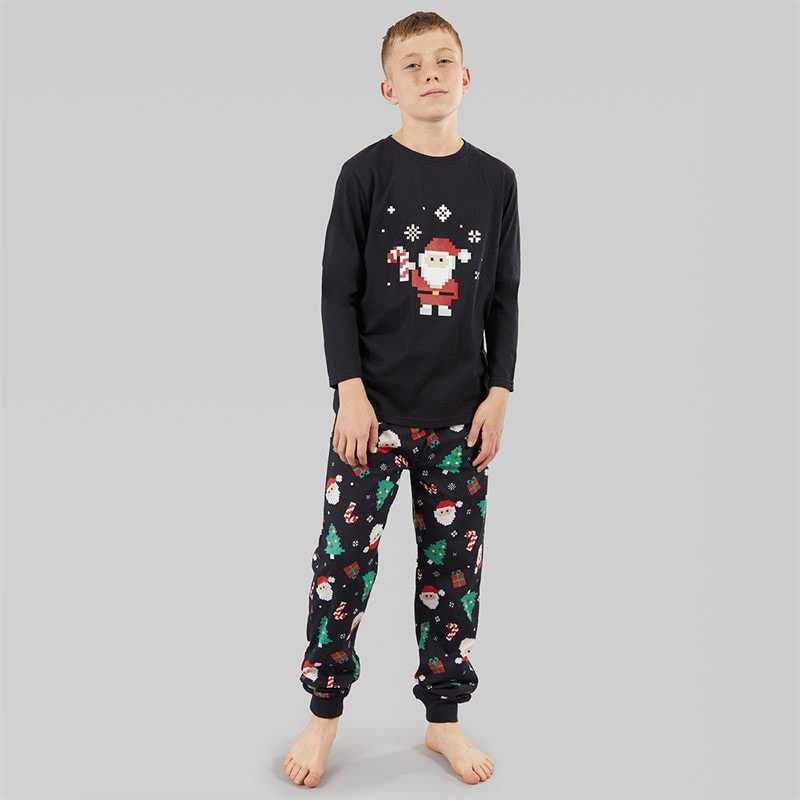 Kangaroo Poo Boys Christmas Digital Pyjama Set Black - Image 3