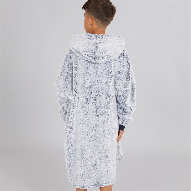 Kangaroo Poo Boys Oversized Blanket Hoodie Navy/Winter White - Image 2