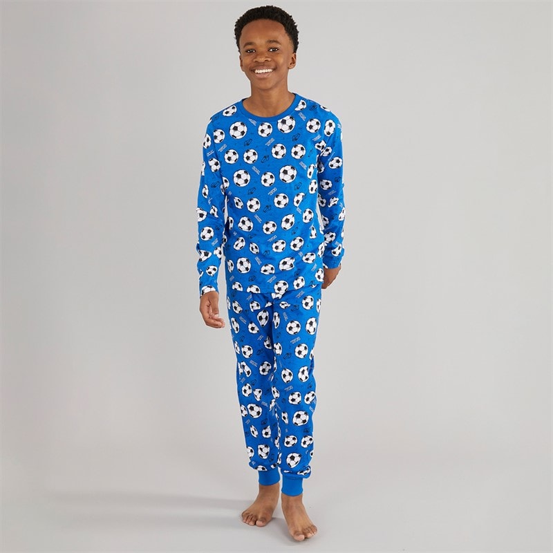 Kangaroo Poo Boys Football Pyjama Set Blue - Image 1