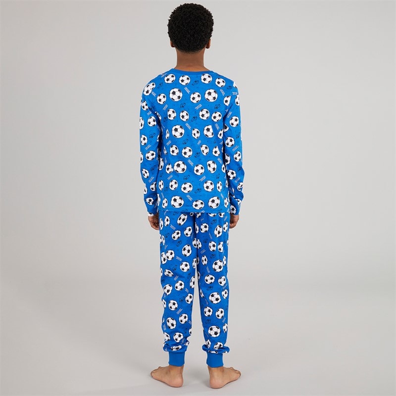 Kangaroo Poo Boys Football Pyjama Set Blue - Image 2
