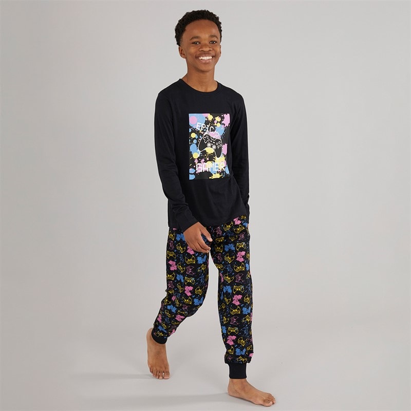 Kangaroo Poo Boys Epic Game Pyjama Set Black - Image 3