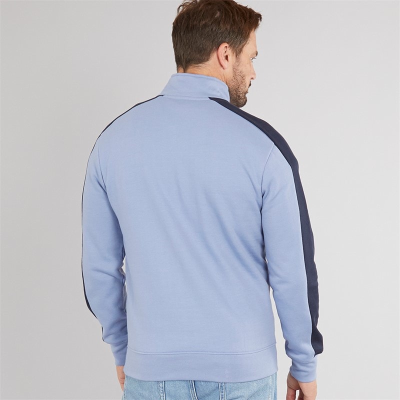Kangaroo Poo Mens Colourblock 1/4 Zip Sweatshirt Tempest/Navy - Image 2