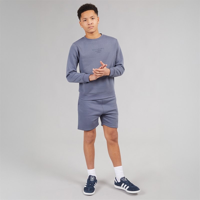 Kangaroo Poo Boys Sweatshirt And Shorts Set Dusty Blue - Image 4