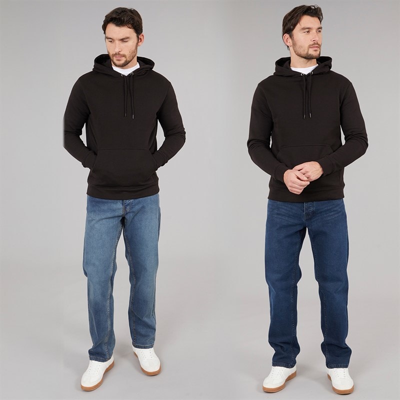 Kangaroo Poo Mens Two Pack Straight Fit Denim Jeans Dark Wash/Mid Wash - Image 3