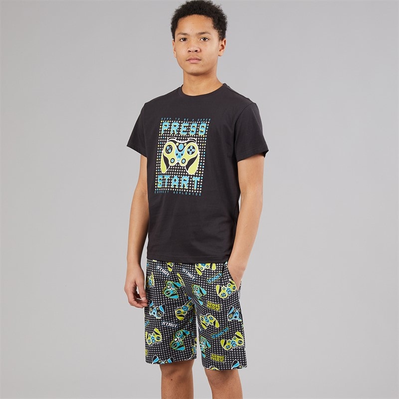 Kangaroo Poo Boys T-Shirt And Shorts PJ Set Multi - Image 1