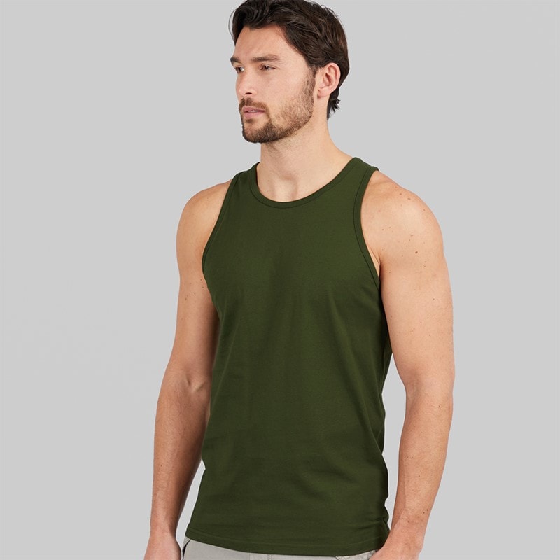 Kangaroo Poo Mens Muscle Back Vest Khaki