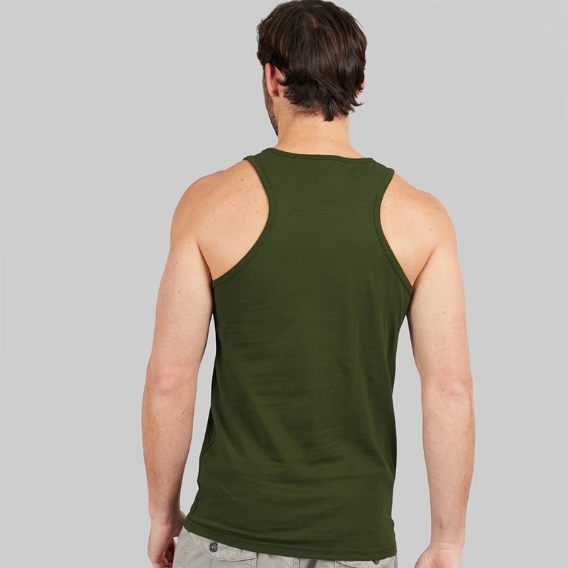 Kangaroo Poo Mens Muscle Back Vest Khaki - Image 2