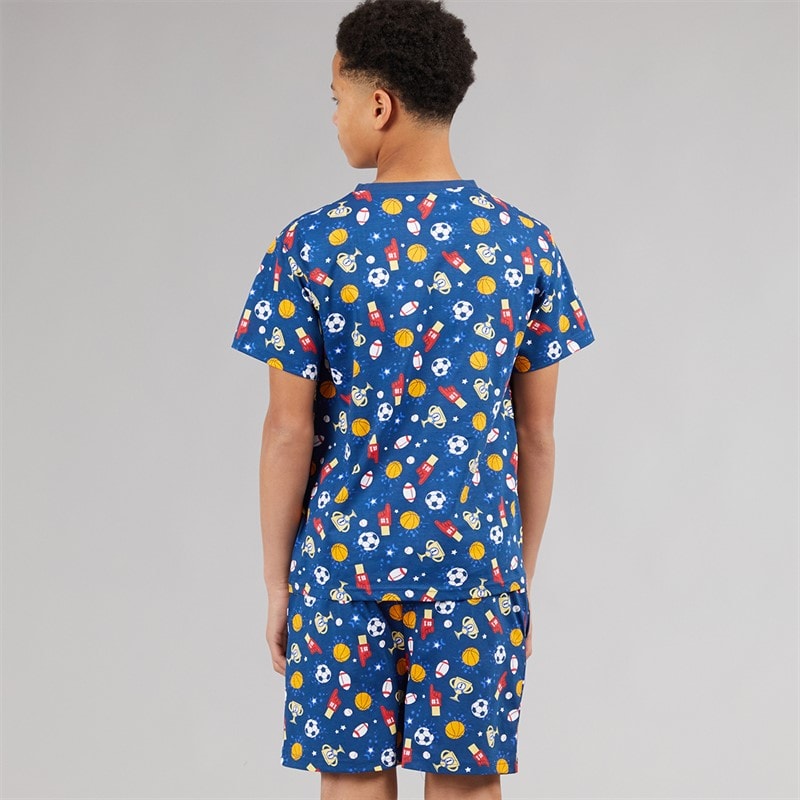 Kangaroo Poo Boys T-Shirt And Shorts Pyjama Set Navy - Image 2