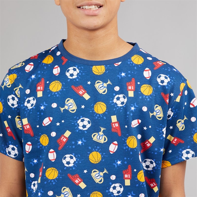 Kangaroo Poo Boys T-Shirt And Shorts Pyjama Set Navy - Image 3