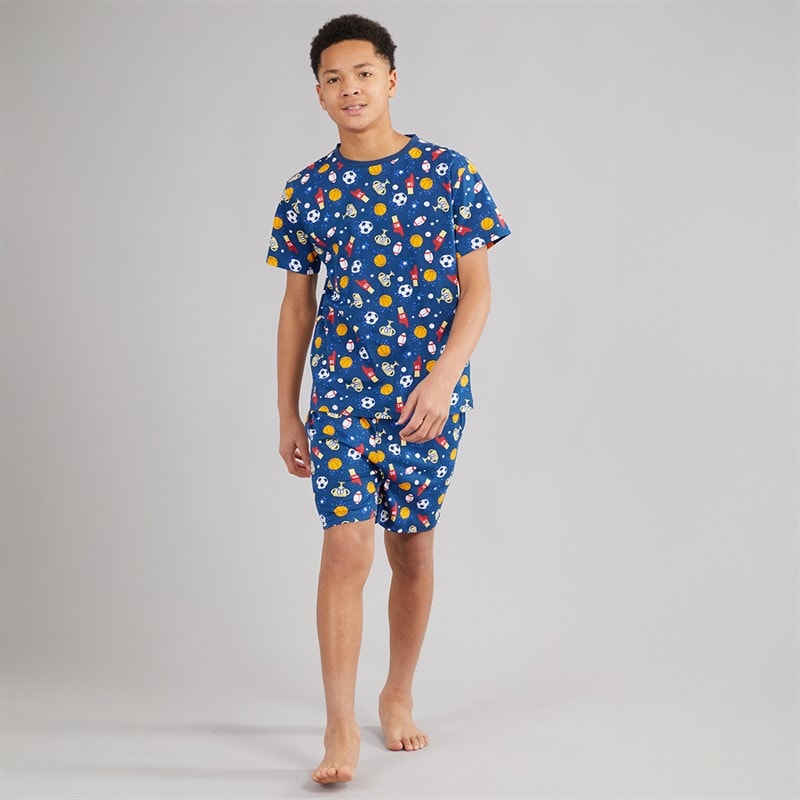 Kangaroo Poo Boys T-Shirt And Shorts Pyjama Set Navy - Image 4