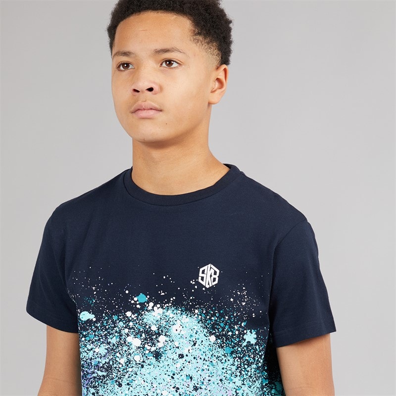 Kangaroo Poo Boys Splatter Print T-Shirt And Shorts Set Navy - Image 3
