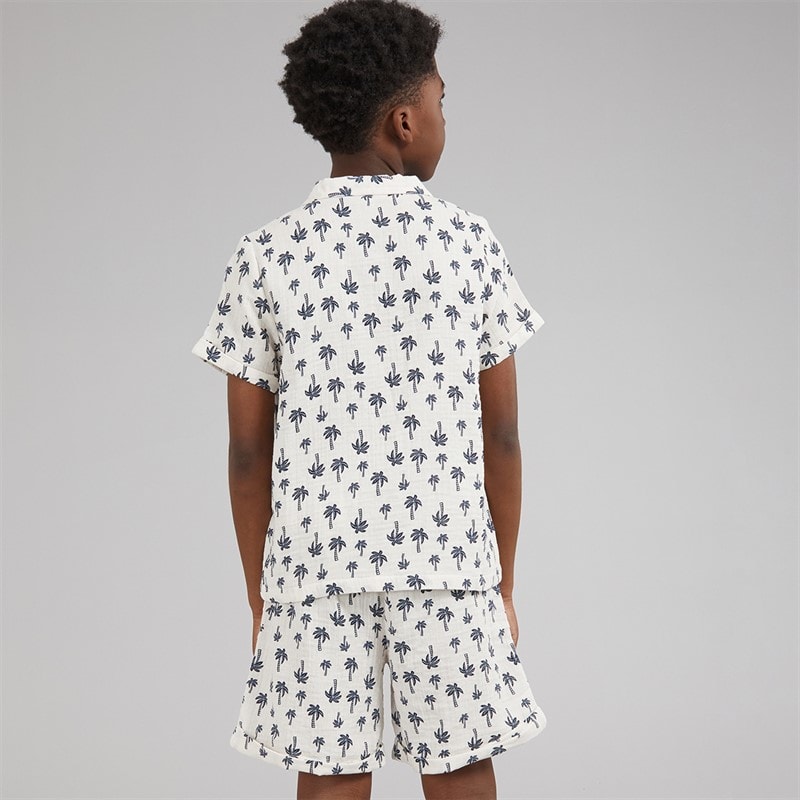 Kangaroo Poo Boys Shirt And Shorts Set Blue Palm - Image 2