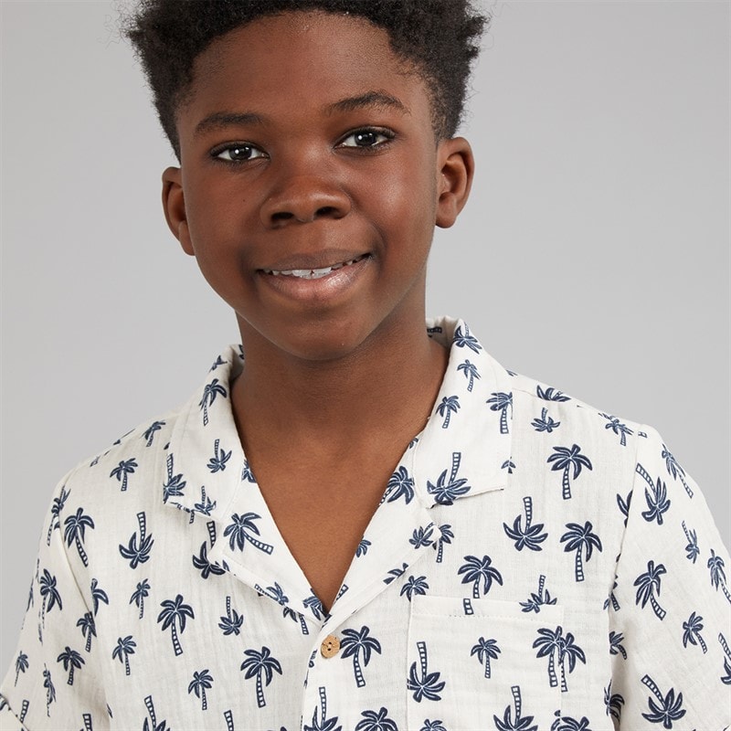 Kangaroo Poo Boys Shirt And Shorts Set Blue Palm - Image 3