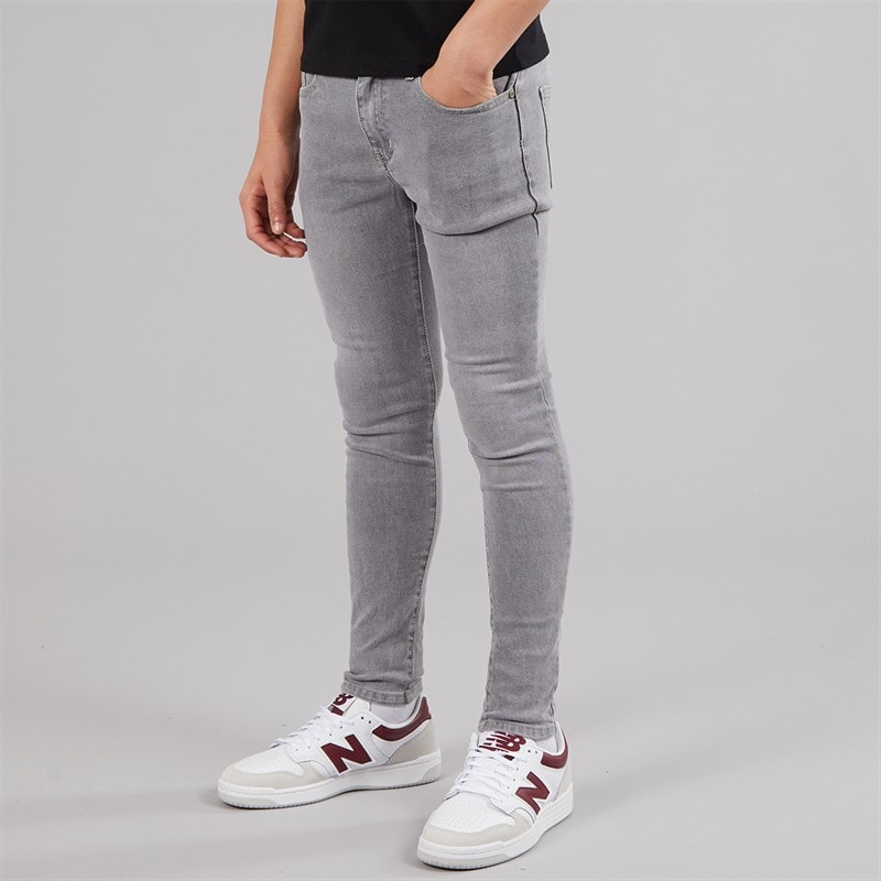 Kangaroo Poo Boys Skinny Fit Jeans Light Grey Wash