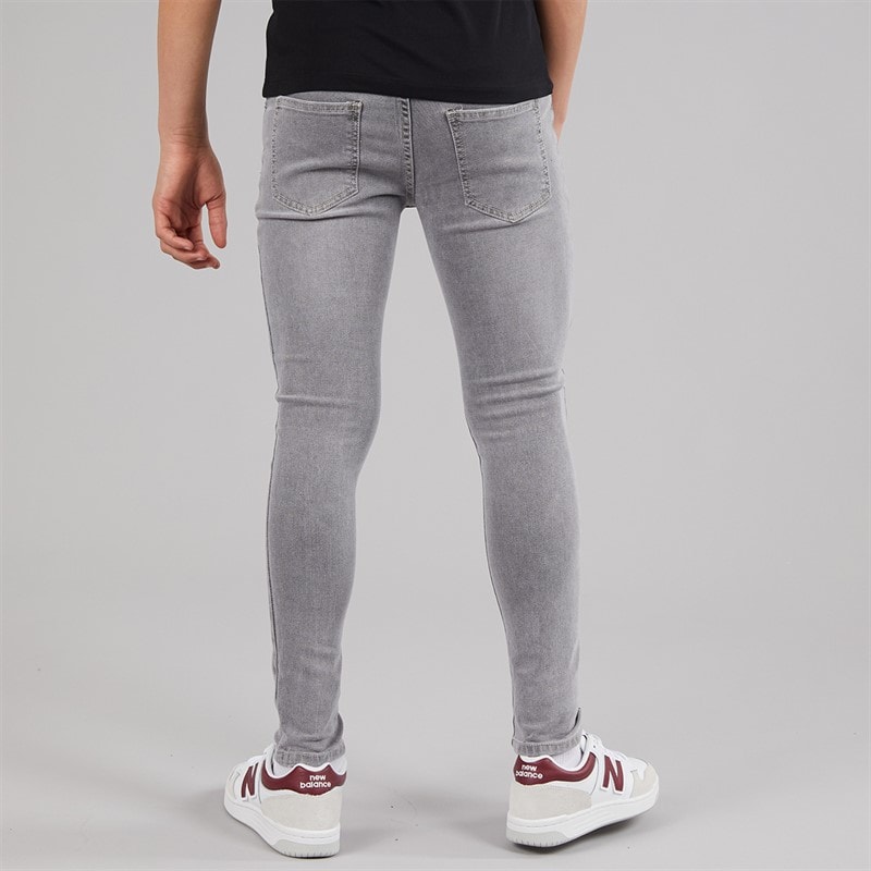 Kangaroo Poo Boys Skinny Fit Jeans Light Grey Wash - Image 2