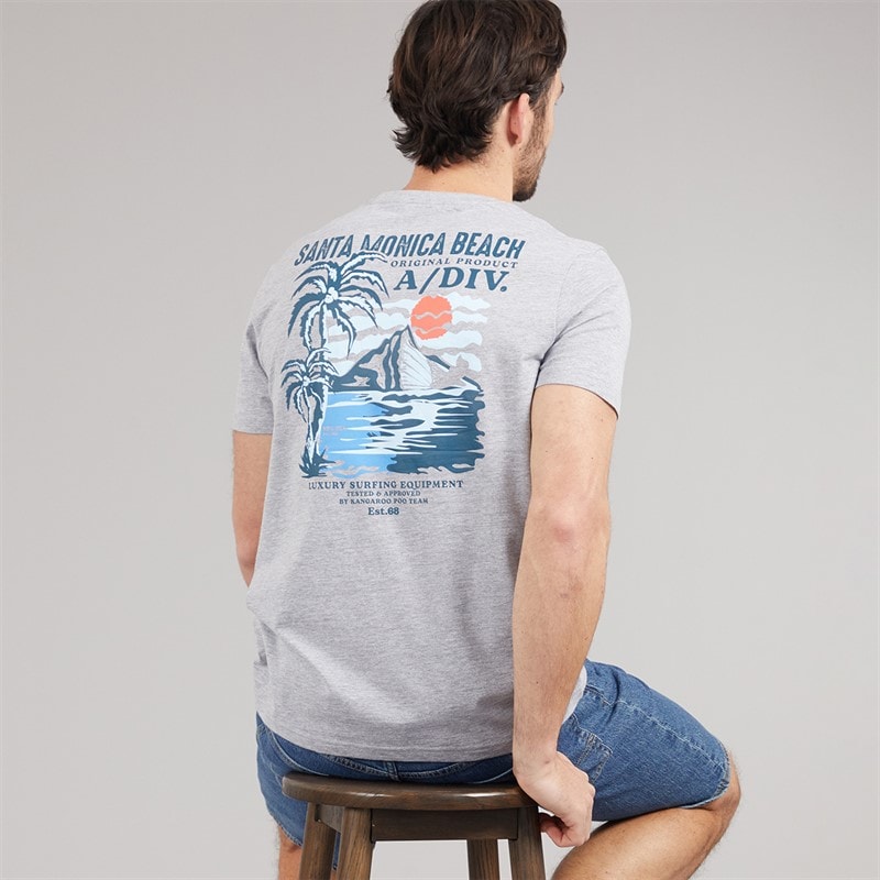 Kangaroo Poo Mens South Shore T-Shirt Grey Marl - Image 1