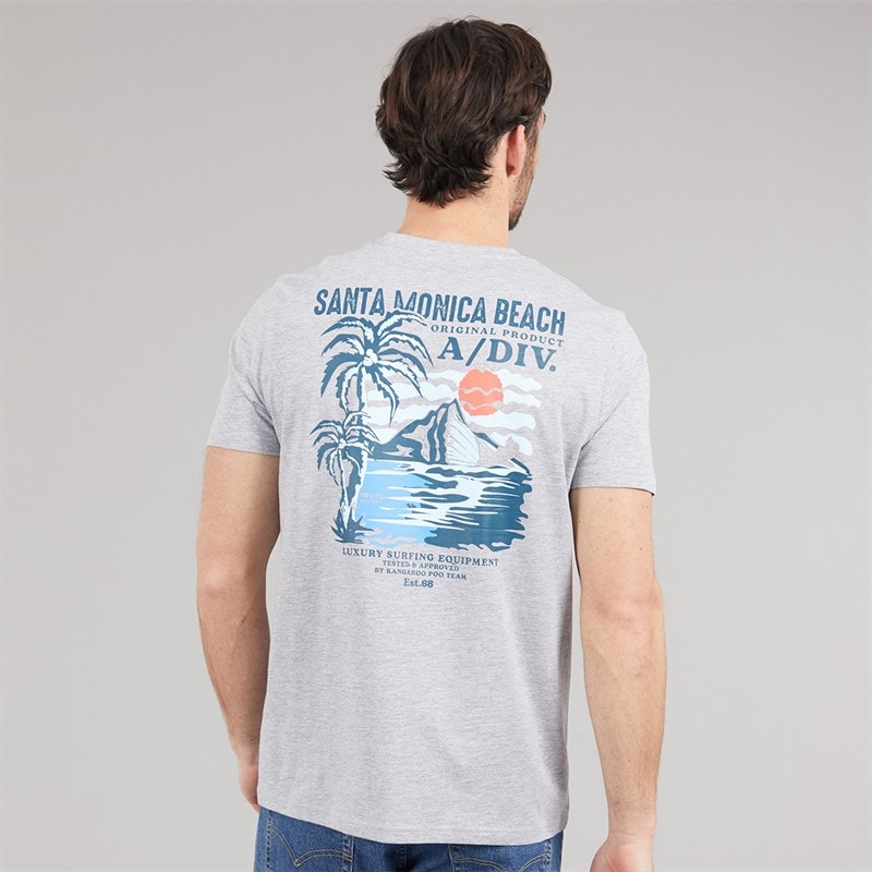 Kangaroo Poo Mens South Shore T-Shirt Grey Marl - Image 3
