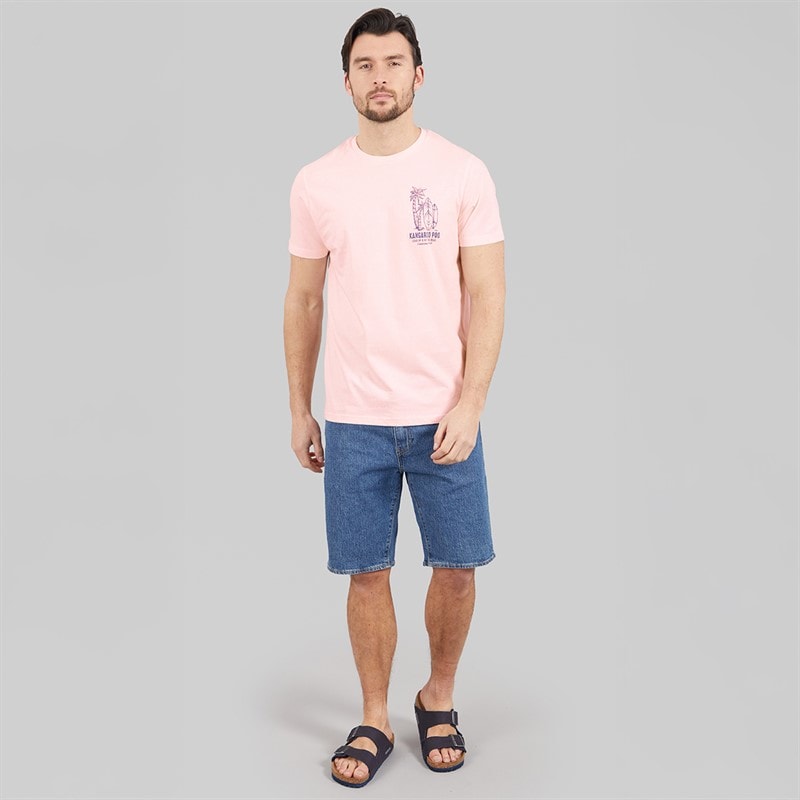 Kangaroo Poo Mens Tile Surf T-Shirt Pink - Image 4