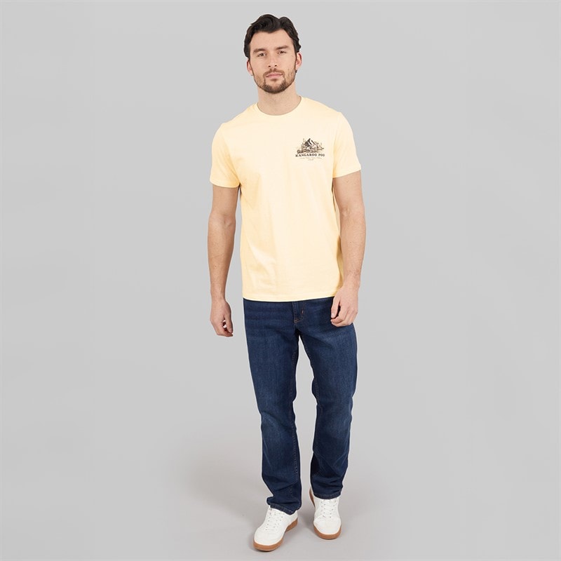 Kangaroo Poo Mens Mountains T-Shirt Oat - Image 4