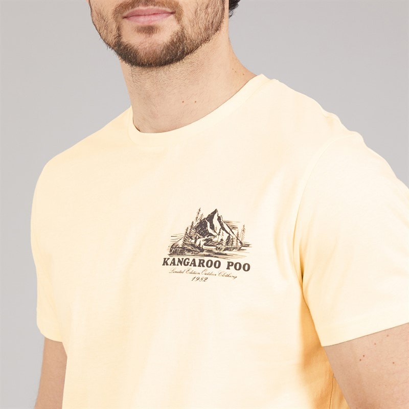 Kangaroo Poo Mens Mountains T-Shirt Oat - Image 5