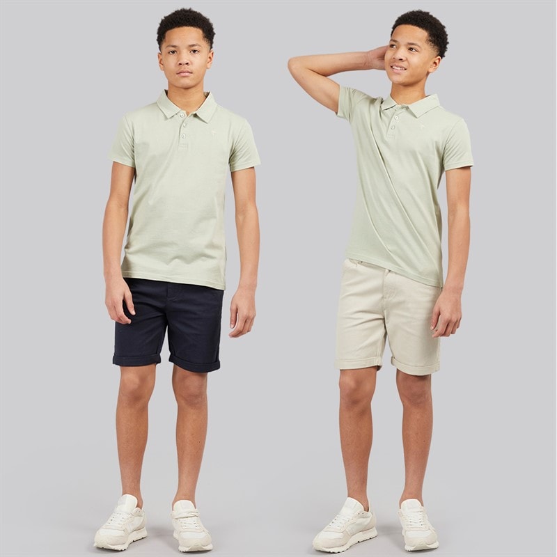 Kangaroo Poo Boys Two Pack Chino Shorts Stone/Navy - Image 3
