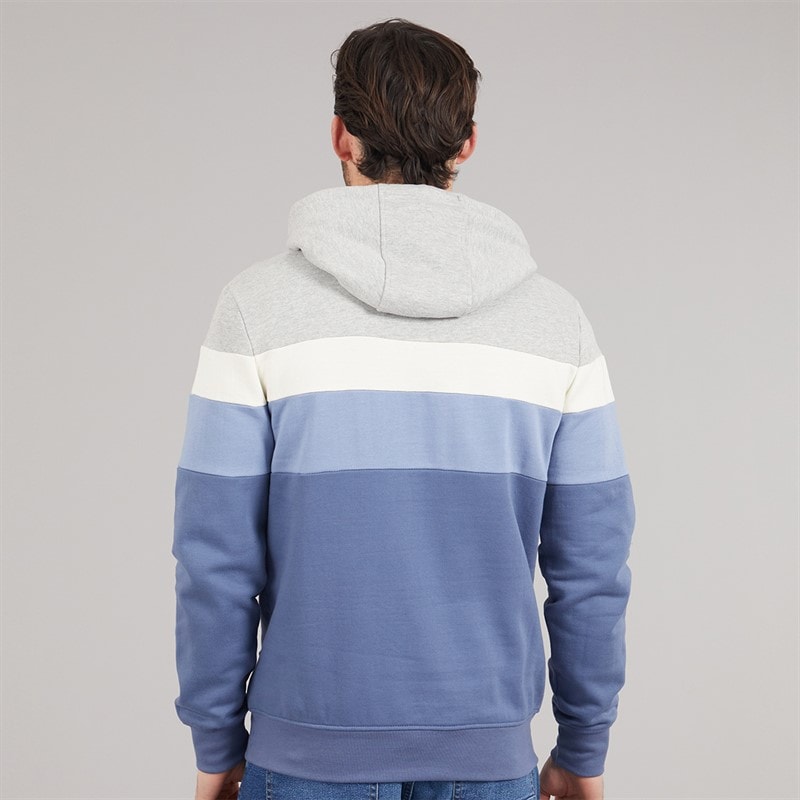 Kangaroo Poo Mens Striped Hoodie Vintage Indigo - Image 2