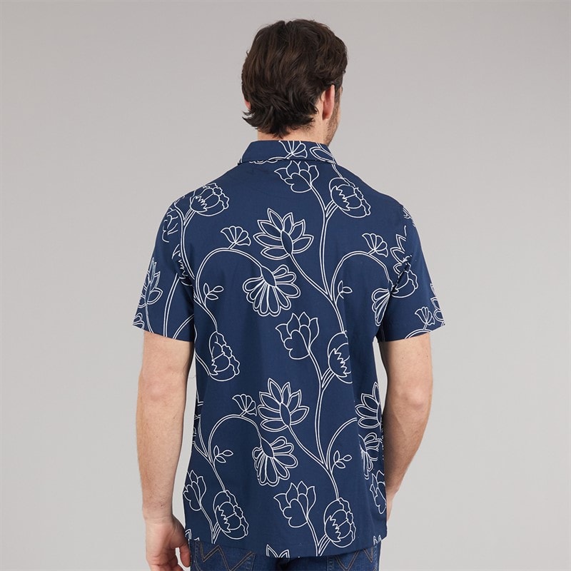 Kangaroo Poo Mens Mens Short Sleeve Revere Collar Shirt Blue - Image 2