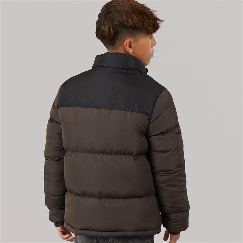 Kangaroo Poo Boys Puffer Jacket Brown Black - Image 2