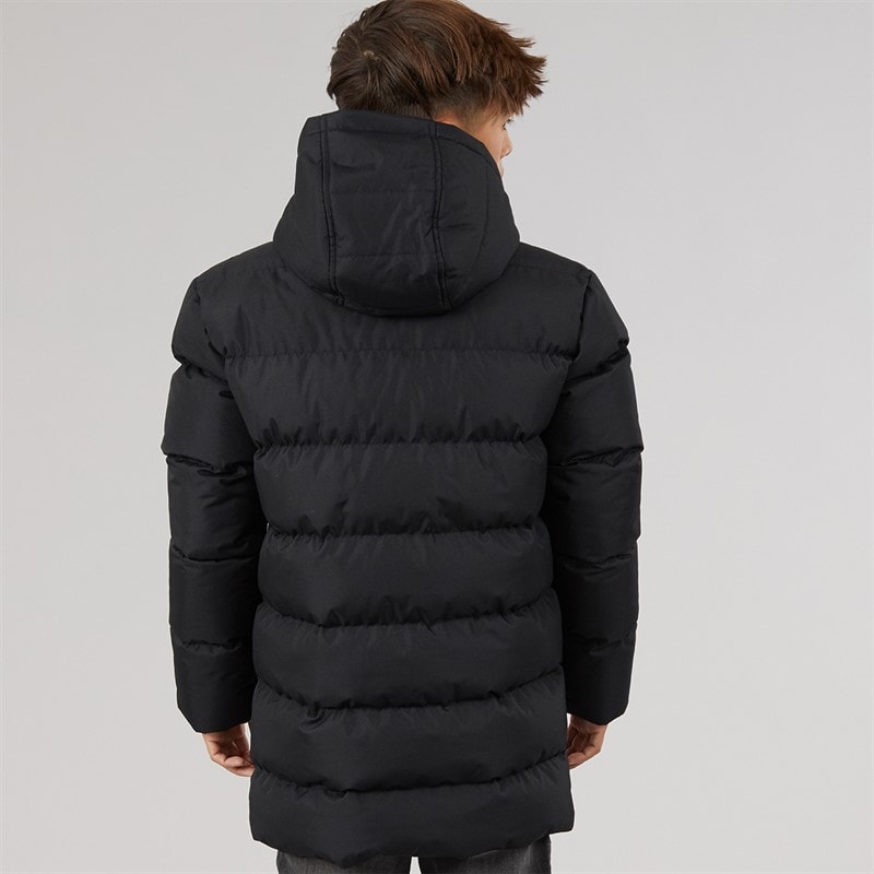 Kangaroo Poo Boys Midline Hooded Puffer Jacket Black - Image 2