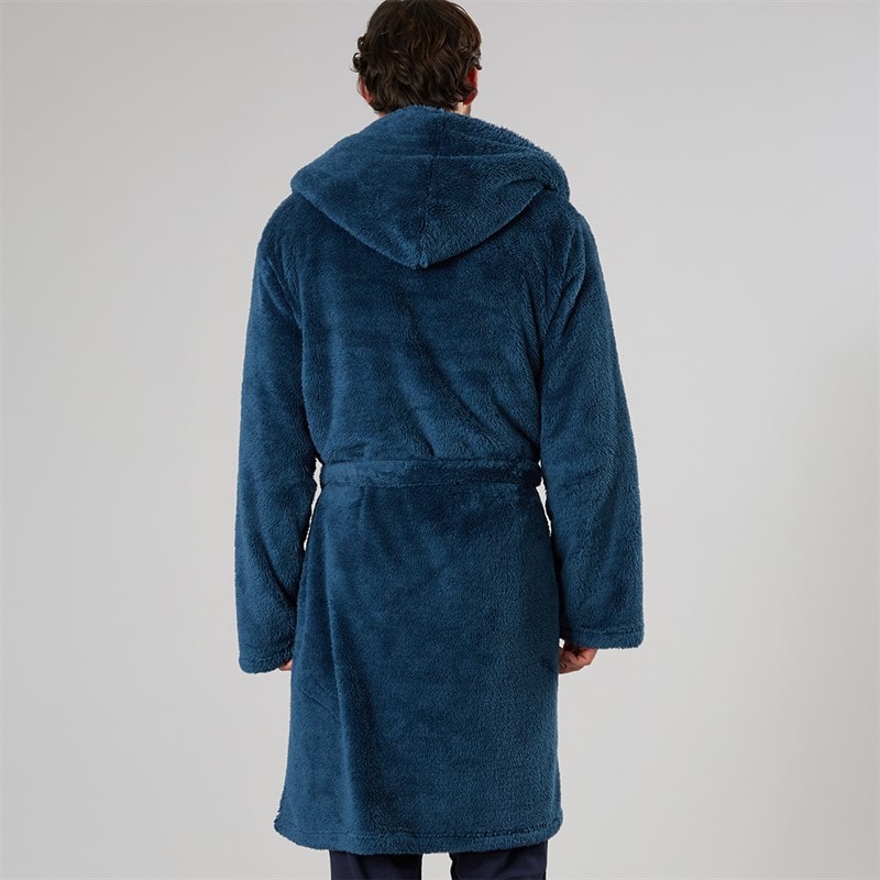 Kangaroo Poo Mens Hooded Robe Petrol - Image 2
