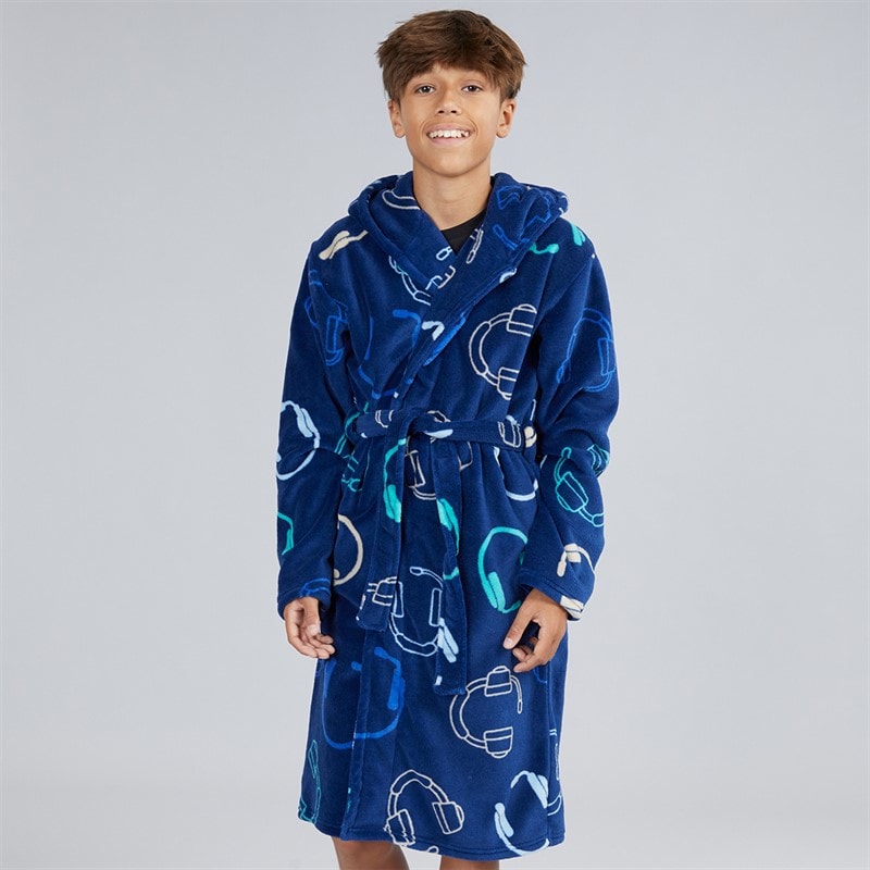 Kangaroo Poo Boys AOP Gamer Dressing Gown Blue